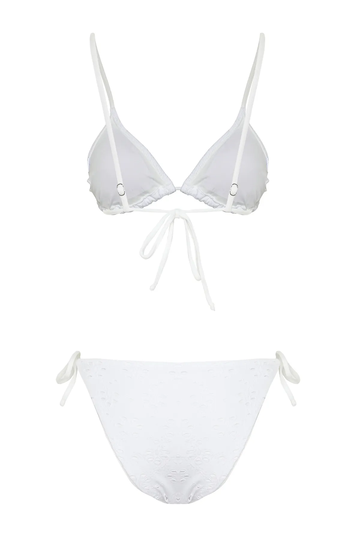 Trendyol Collection  Weißer Triangel-Bikini aus hochwertigem Stoff - TBESS24BT00082