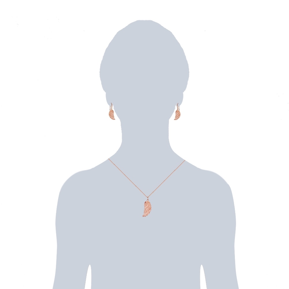 Rafaela Donata Ensemble bijoux fantaisie Aile d'ange Laiton en Or rose Bijoux