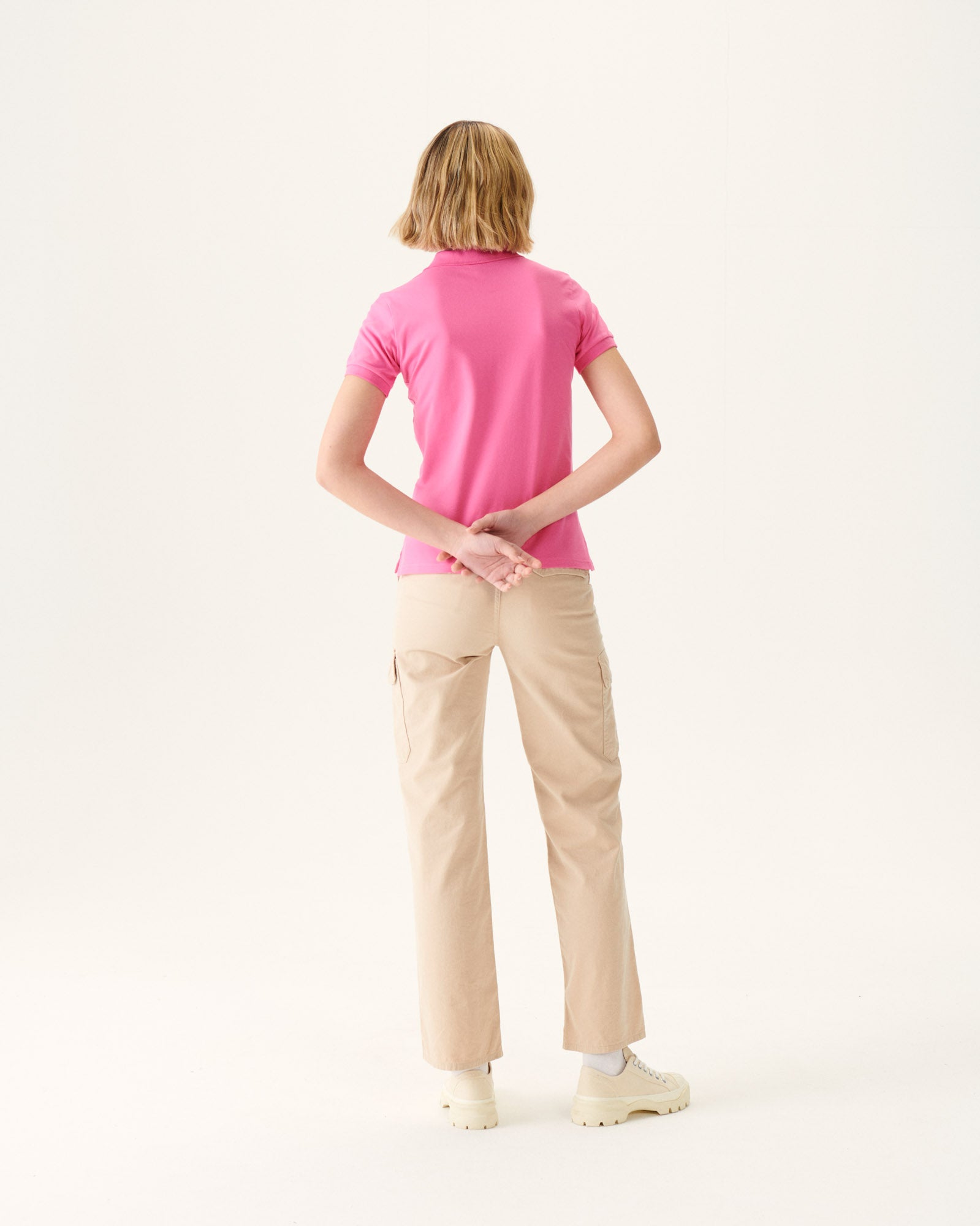 Polo femme en coton biologique Rose intense Franca