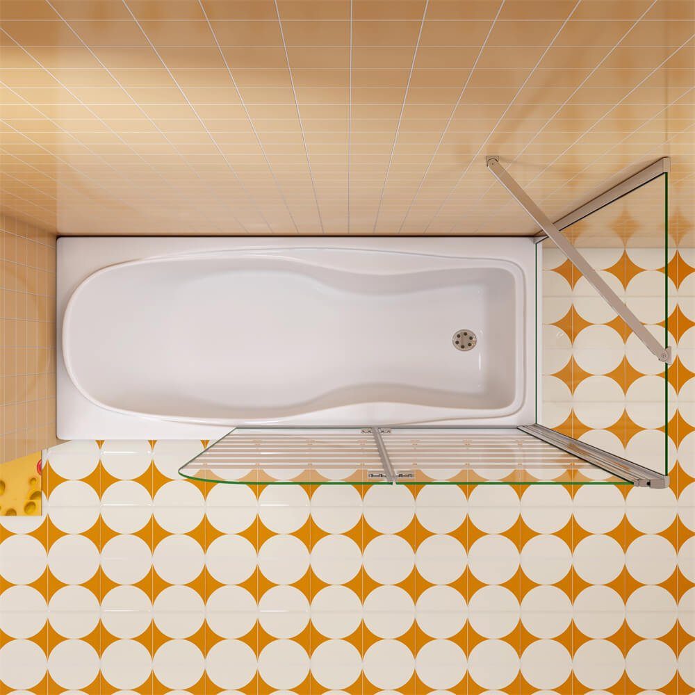 duschspa Badewannenaufsatz Faltwand Badewannenaufsatz mit Seitenwand Glaswand auf Badewanne, Einscheibensicherheitsglas, Sicherheitsglas, (Set), Glas, Breite 120cm