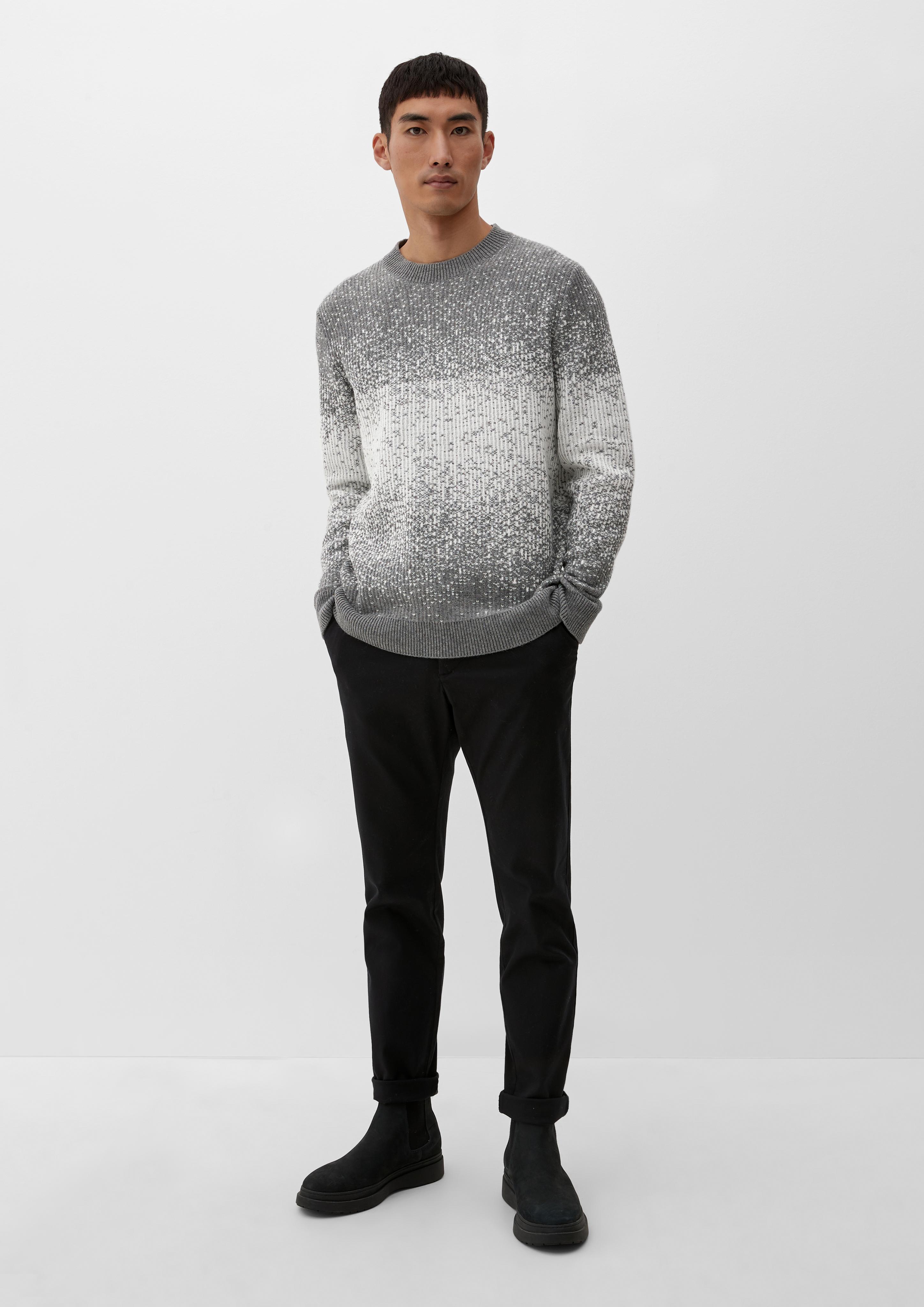 Bicolor-Pullover mit Rippstruktur  2124535-97X1