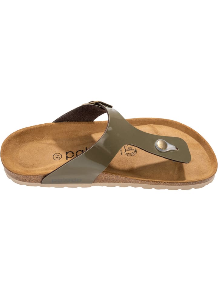 palado Zehentrenner in Lack Khaki günstig kaufen