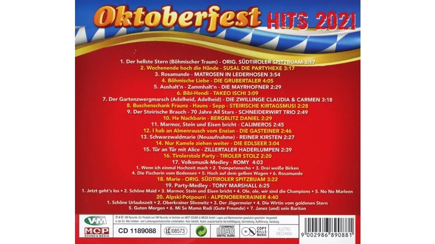 Oktoberfest Hits 2021-Volksmusik-& Gartenfest