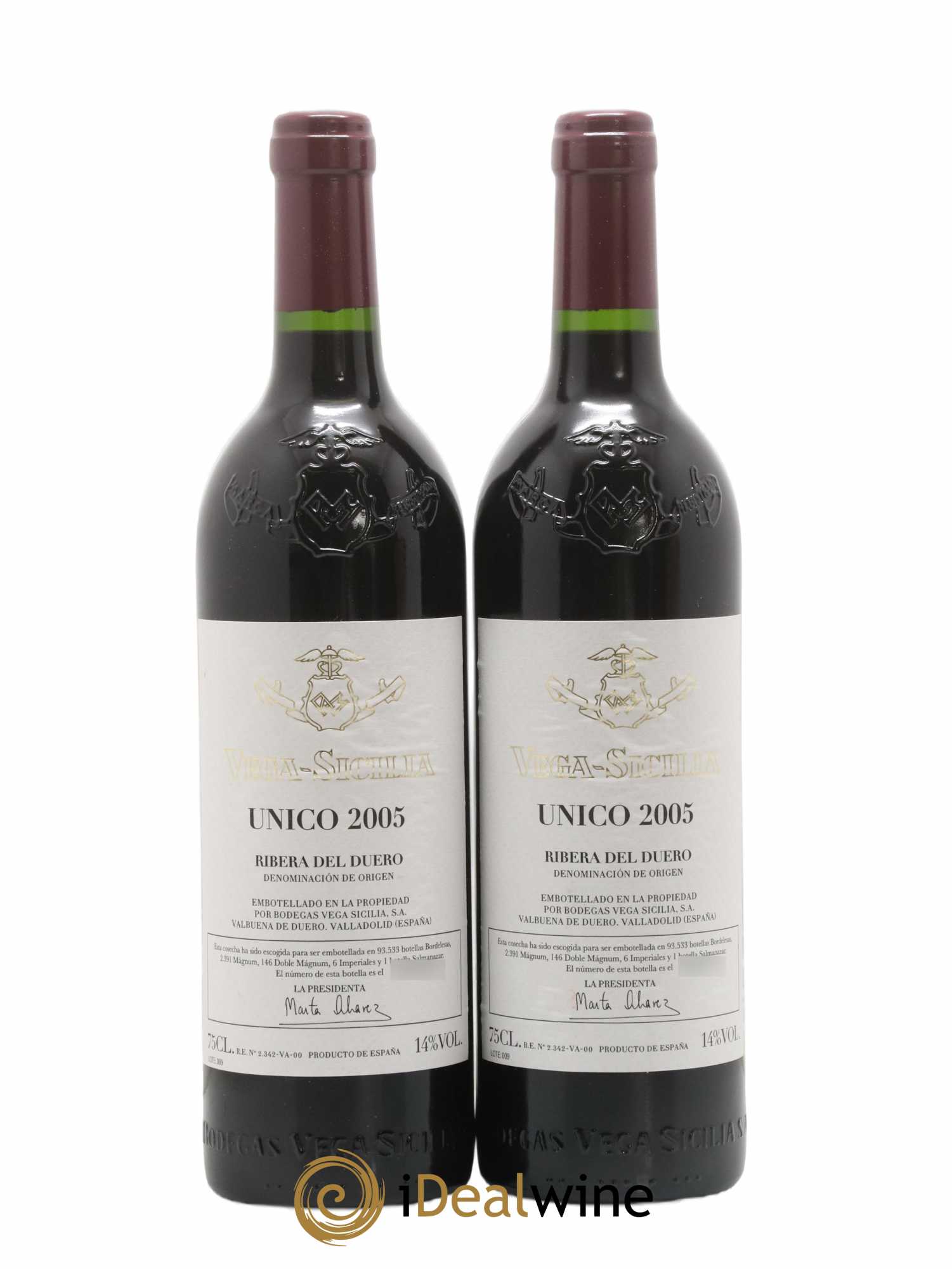 Ribera Del Duero DO Vega Sicilia Unico Famille Alvarez  2005 - Lot de 2 Bouteilles