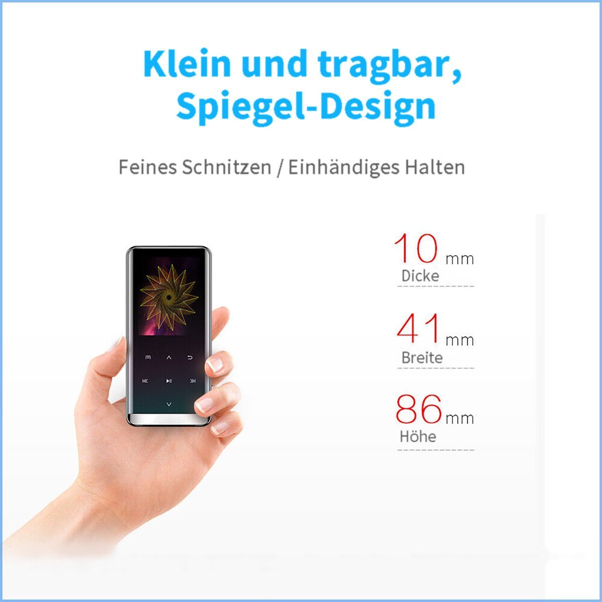 Yoyaxi HIFI MP3 Player mit 4 GB internem Speicher MP3-Player (E-book, FM Radio und verlustfreie Klangqualität für Sport)