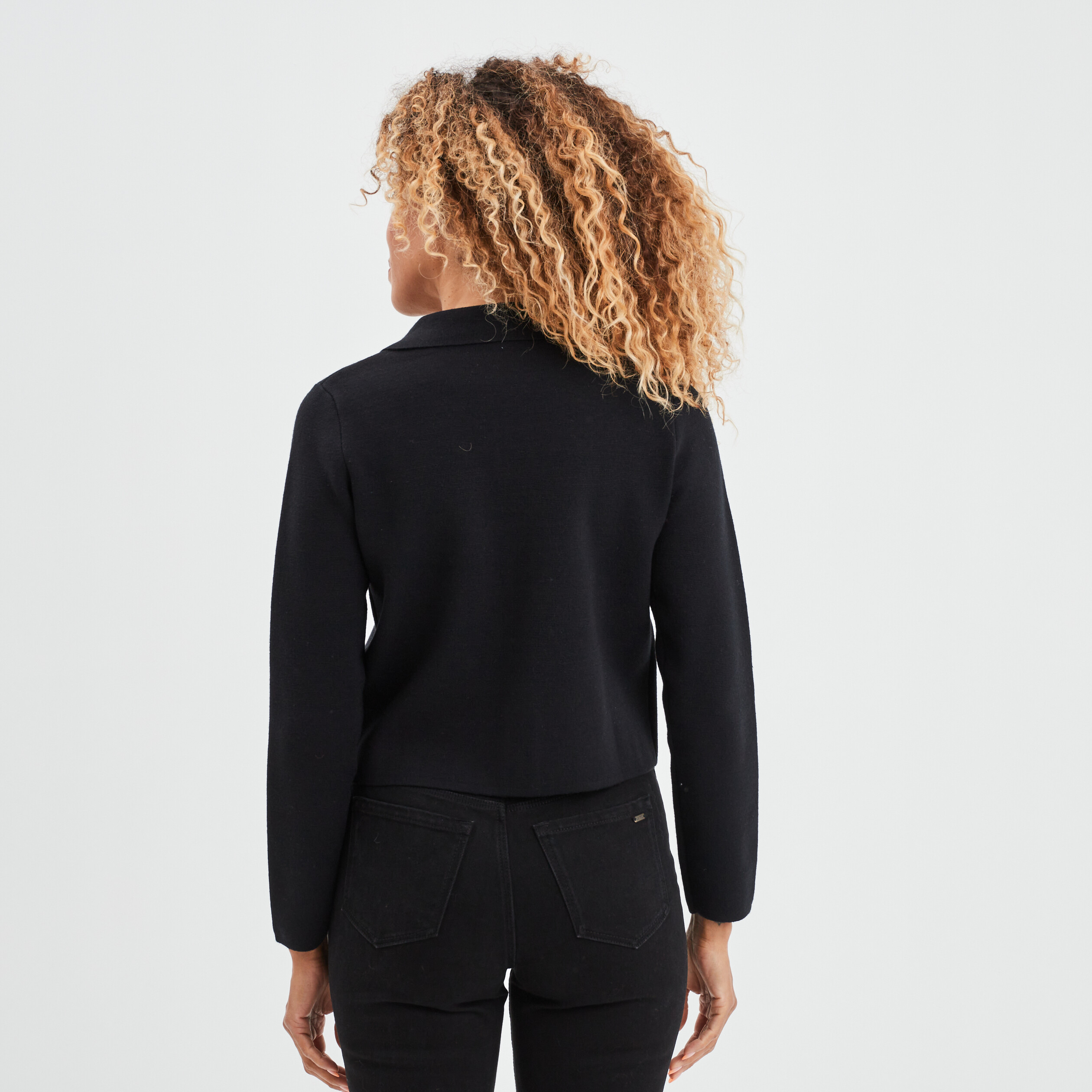 Gilet boutons détails bijoux noir femme | La Halle