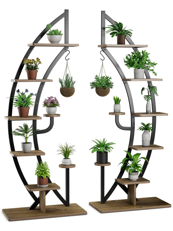 COSTWAY 2er Set 6-stufiger Pflanzenständer in Braun günstig kaufen 155 cm