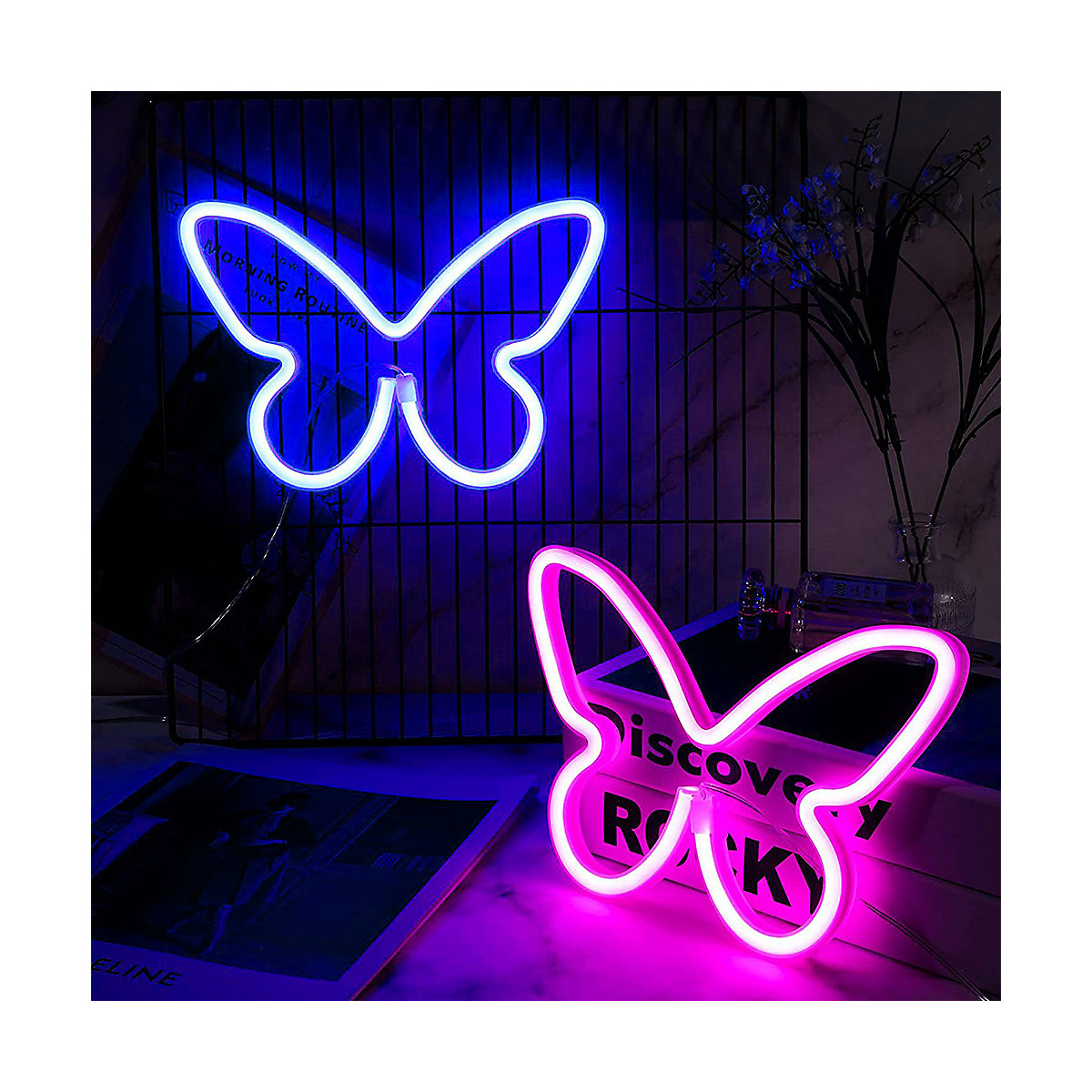 LED Neon Schild Lichter Schmetterling Nachtlichter für Kinder