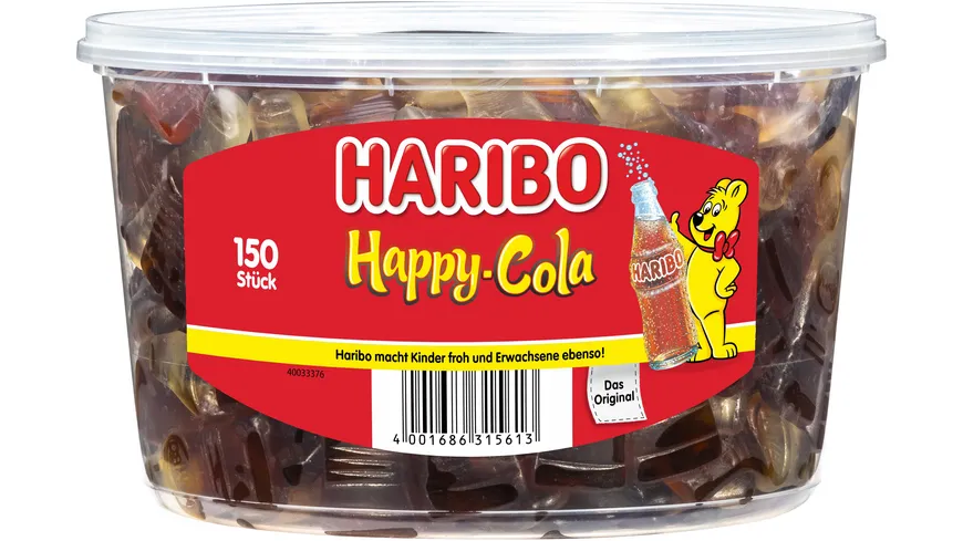 Haribo Fruchtgummi Happy Cola Runddose 1200 g