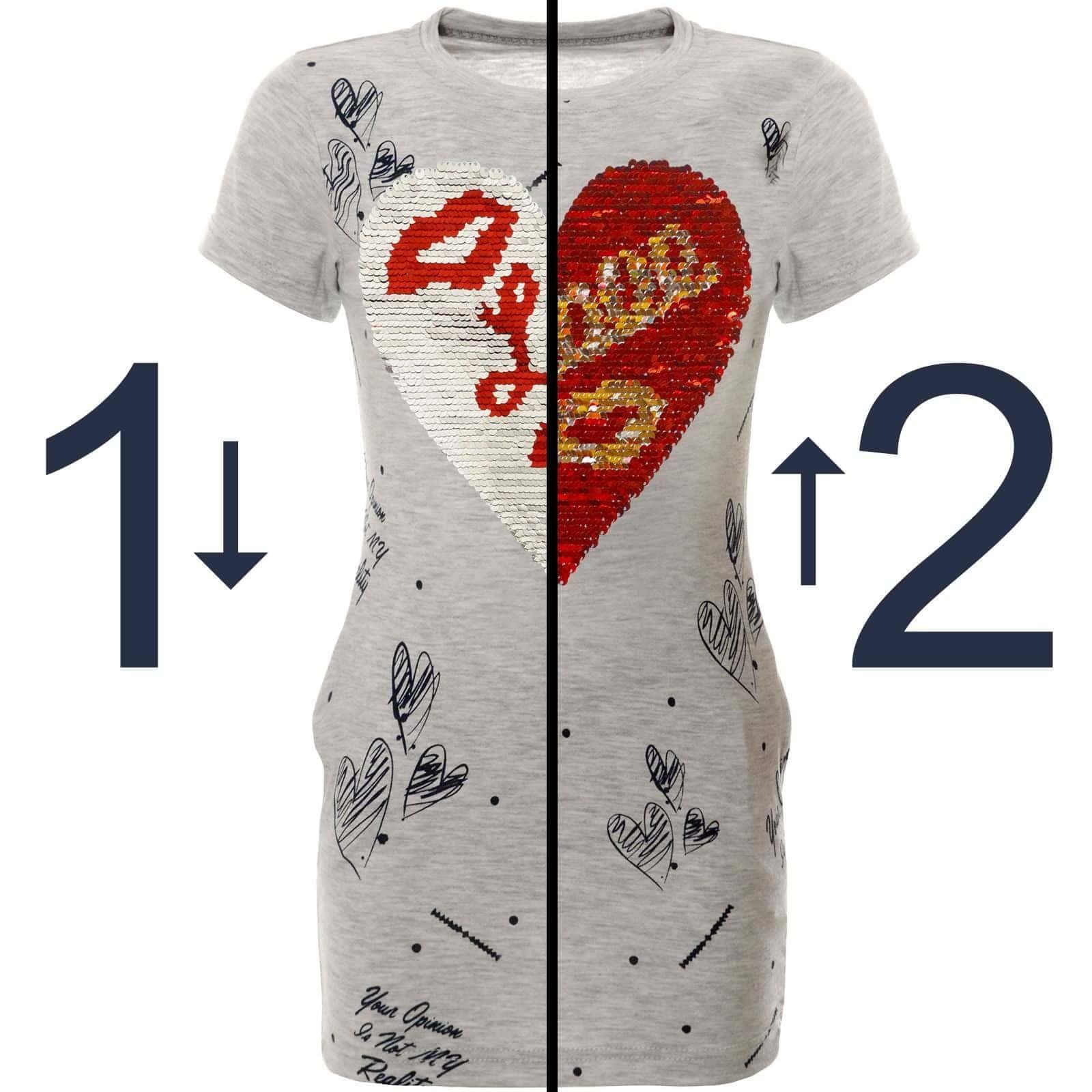 KMISSO Tunika Mädchen Longshirt Tunika mit Wende Pailletten (1-tlg) mit Wendepailletten
