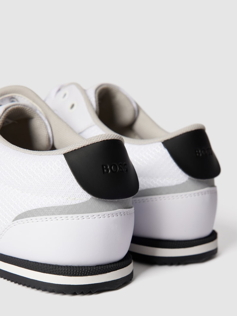 Sneaker mit Label-Print in metallic Modell 'Rusham' in weiß
