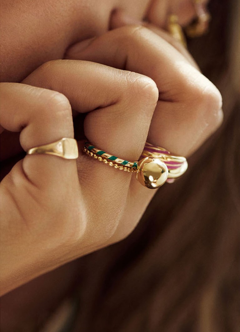 Anello Anna + Nina Solstice placcato oro