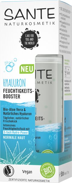 Sante HYALURON Feuchtigkeitsbooster Bio-Aloe Vera & Natürliches Hyaluron Gesichtsfluid