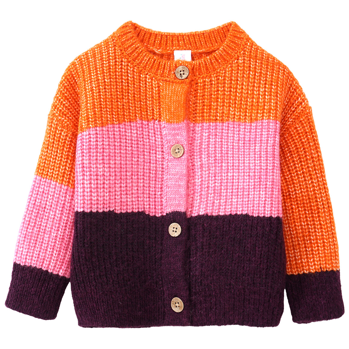 Baby Strickjacke mit Blockstreifen