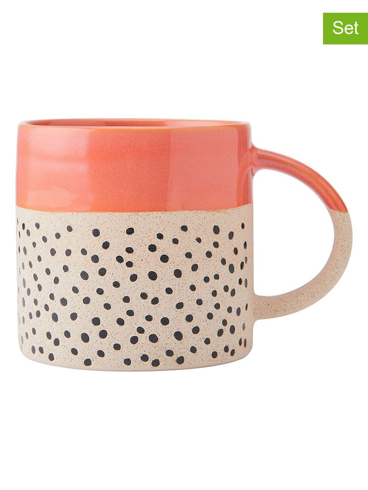 Mikasa 2er-Set: Tassen in Orange/ Beige - 390 ml günstig kaufen onesize