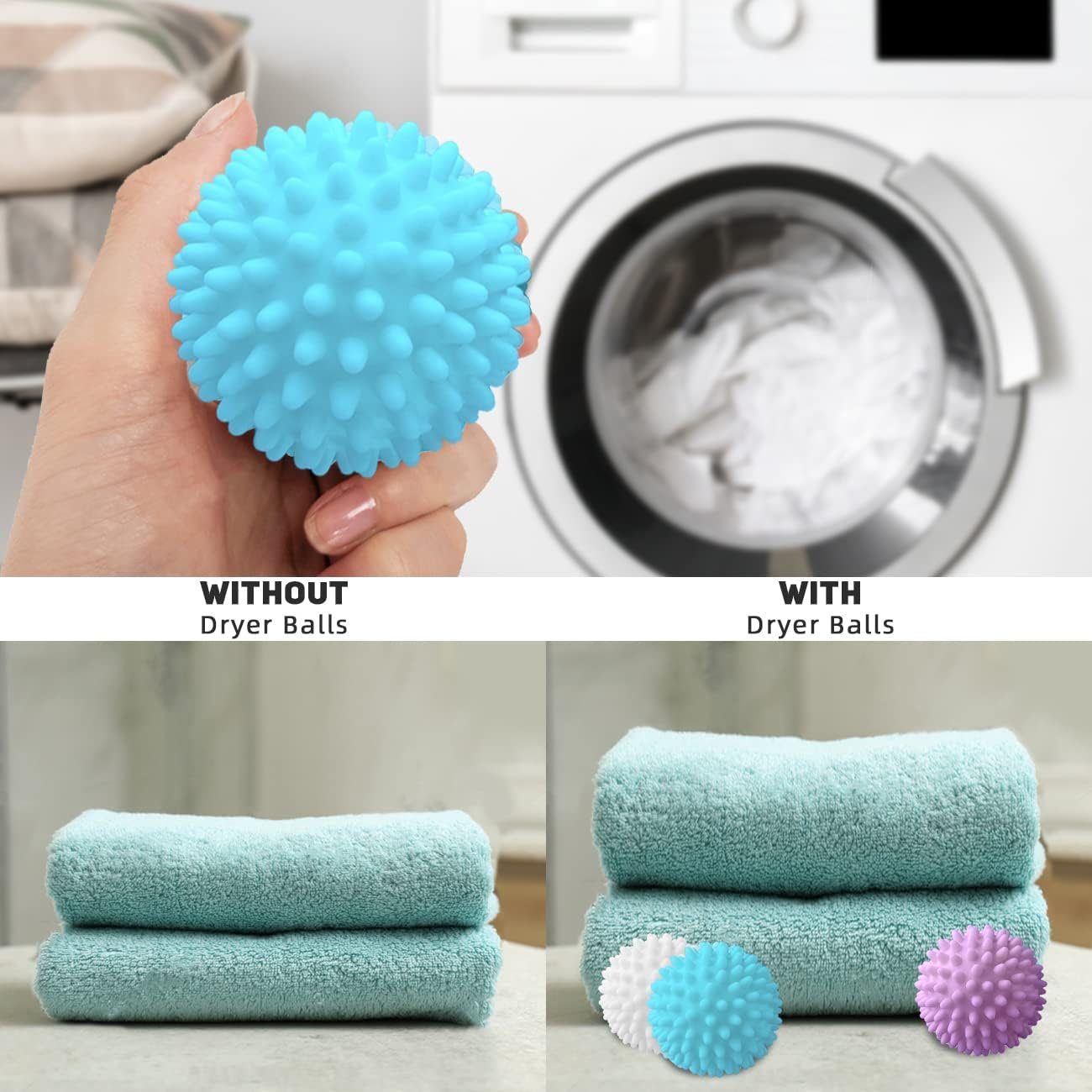 KINOMI Wäschekugel 9 Stück Trockner Ball Waschball für waschmaschine Waschball (Set, 9-St), Trocknerbälle für Wäschetrockner, Dryer Balls für Reinigung