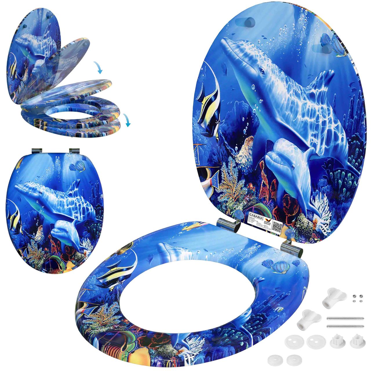 Casaria Toilettensitz Sealife mit Absenkautomatik