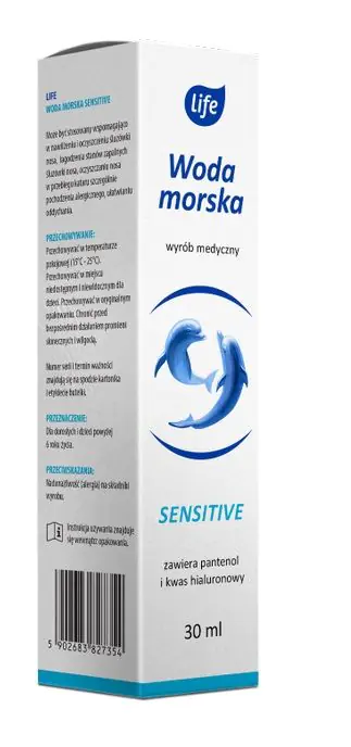 Life Sea Water Sensitive са пантенолом и хијалуронском киселином, спреј за нос