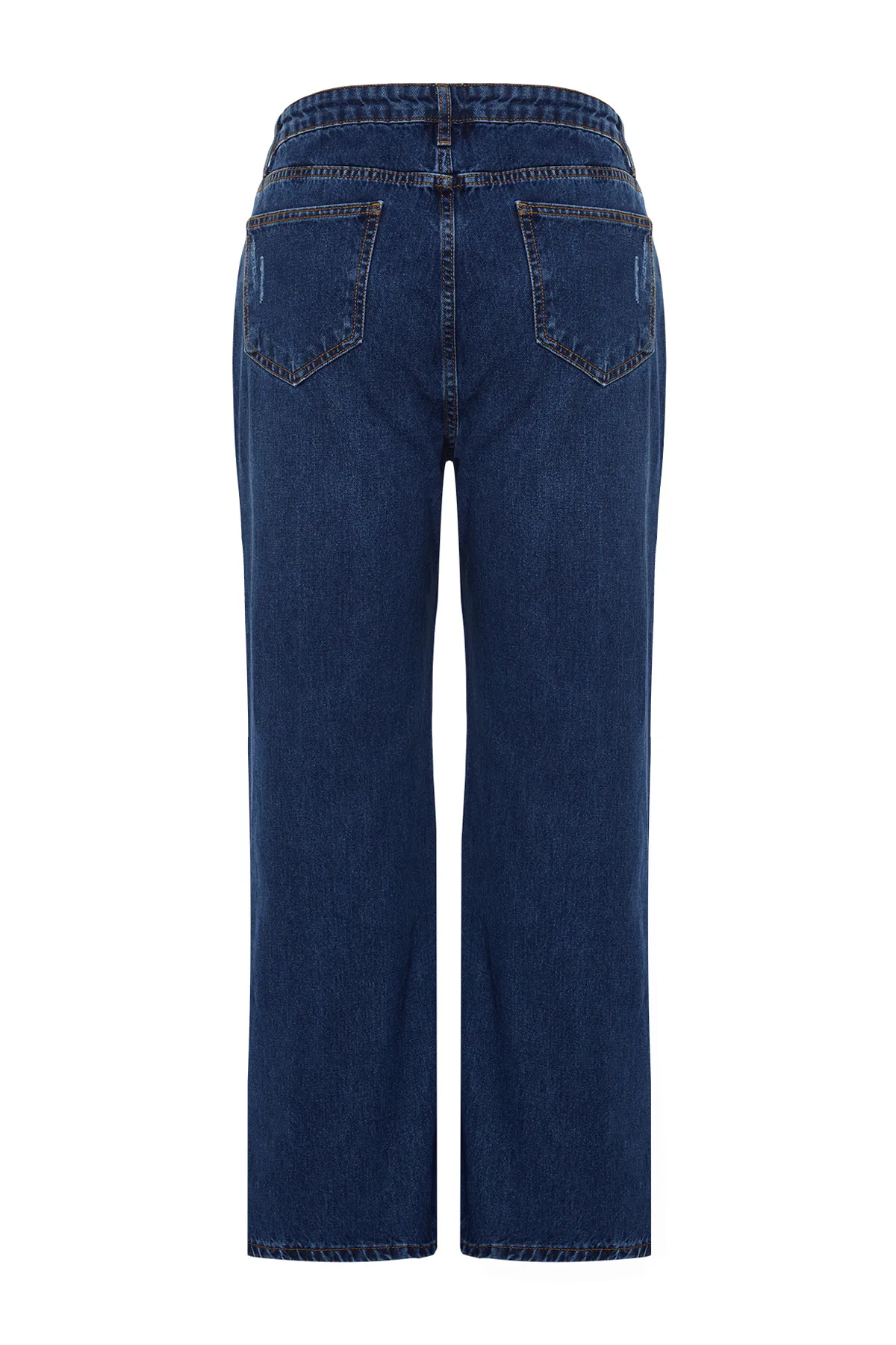 Trendyol Curve  Dunkelblaue, weit geschnittene Jeans mit hoher Taille TBBAW24CJ00069