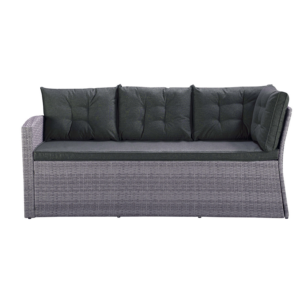 Happy Home Happy Home Elegantes Ecksofa 14tlg. Gartenlounge Ecklounge Lounge grau