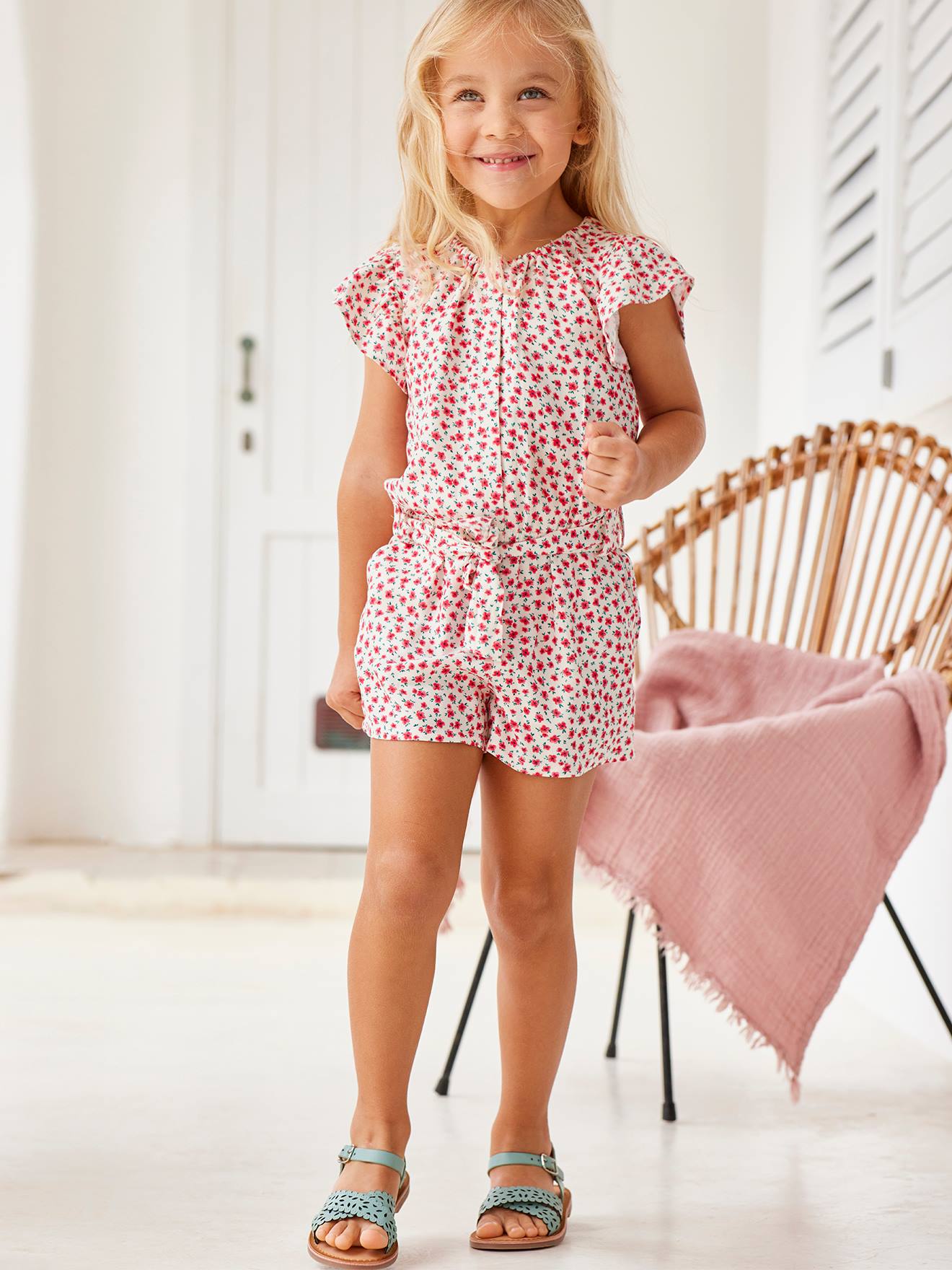 Combi-short fille écru
