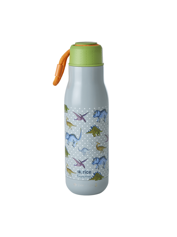 Rice Rostfreie Stahl Flasche New Dino Print in graublau günstig kaufen onesize