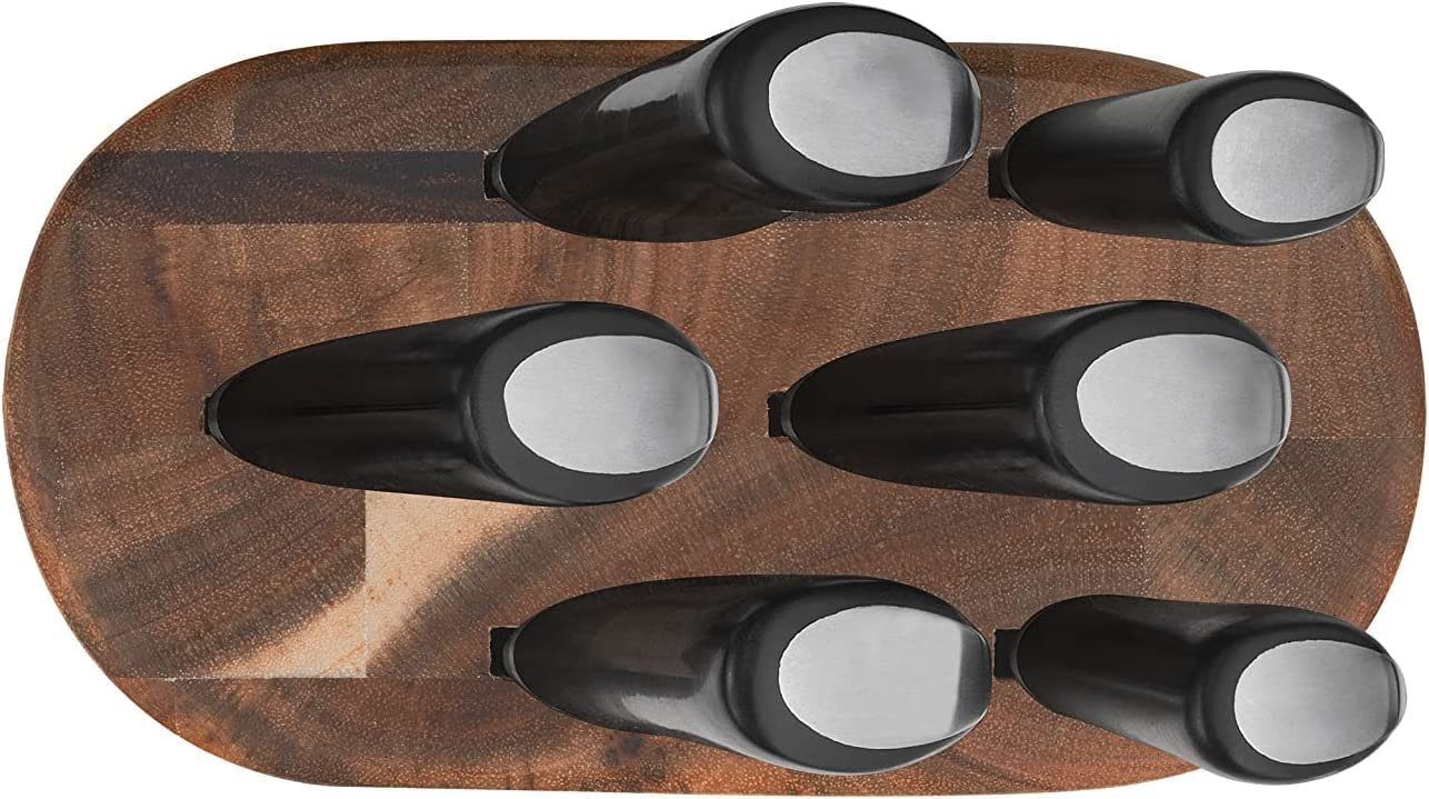 Tefal Messerblock Jamie Oliver K267 Küchenmesser + Holz hohe Schneideleistung Kochmesser (7tlg), Fleischmesser Brotmesser Santokumesser Universalmesser Schälmesser