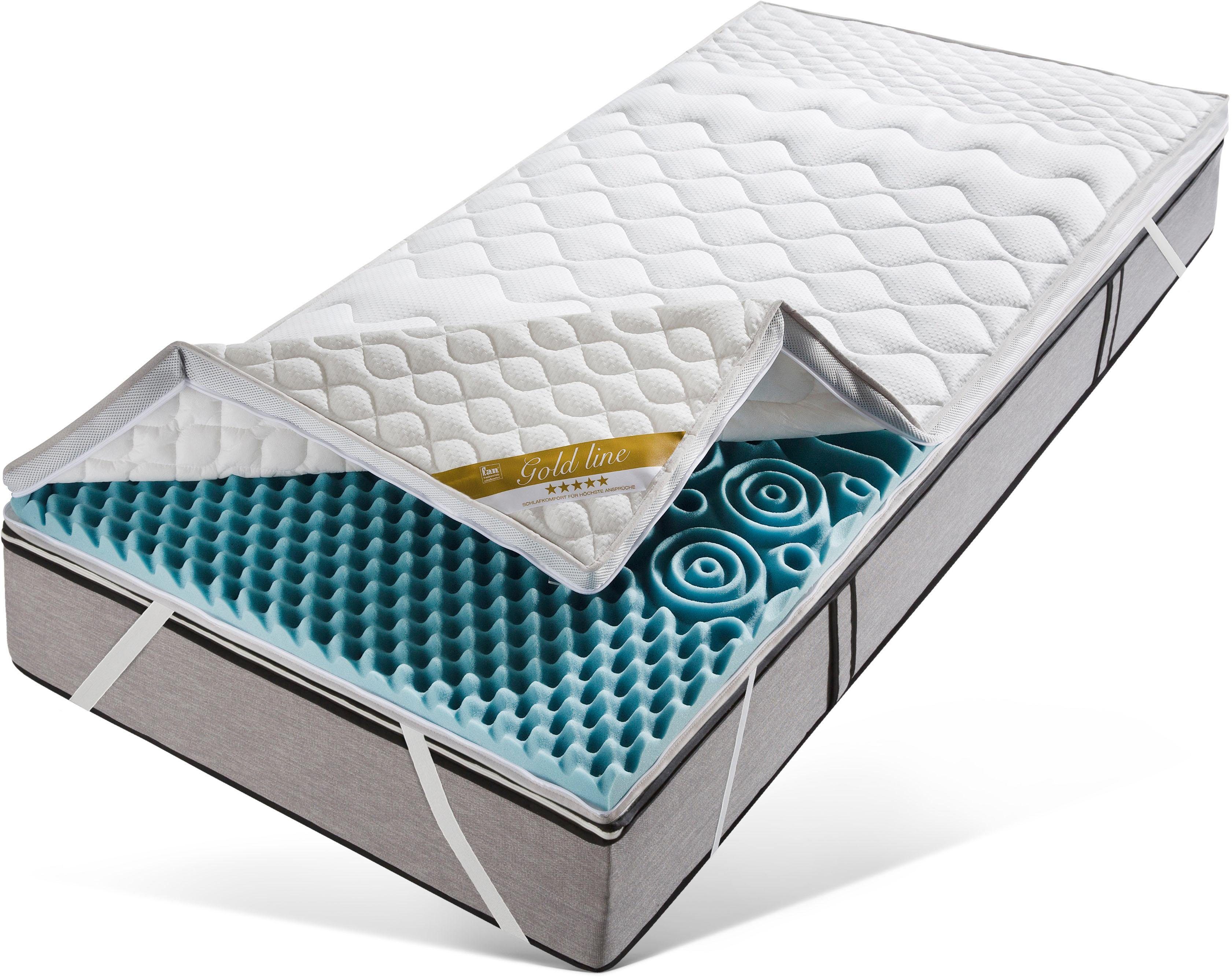 Topper Softly XXL Plus, Topper 90x200, 140x200 cm und weitere Größen, f.a.n. Schlafkomfort, 7 cm hoch, Kaltschaum, Kundenliebling, über 1500 positive Bewertungen >Made in Germany<