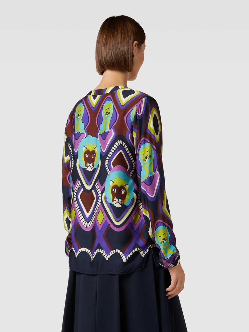 Bluse aus Viskose mit Allover-Muster in lila