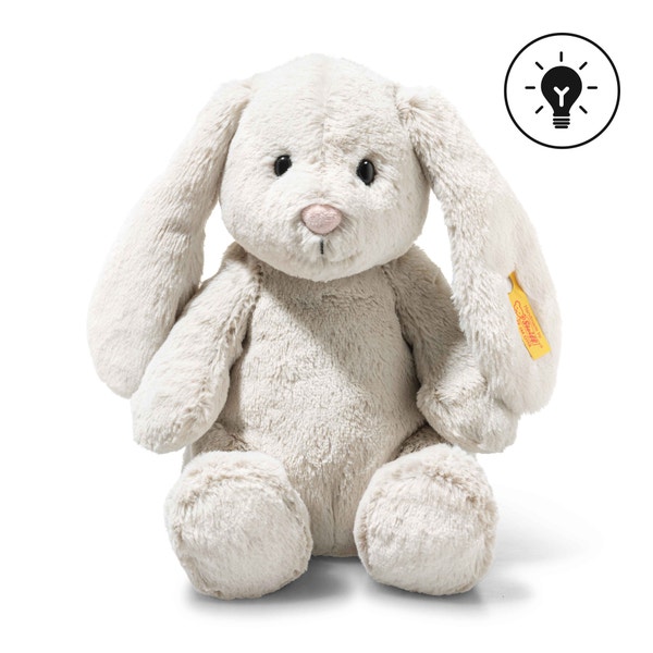 Light at Night Hoppie Hase, 28 cm, hellgrau