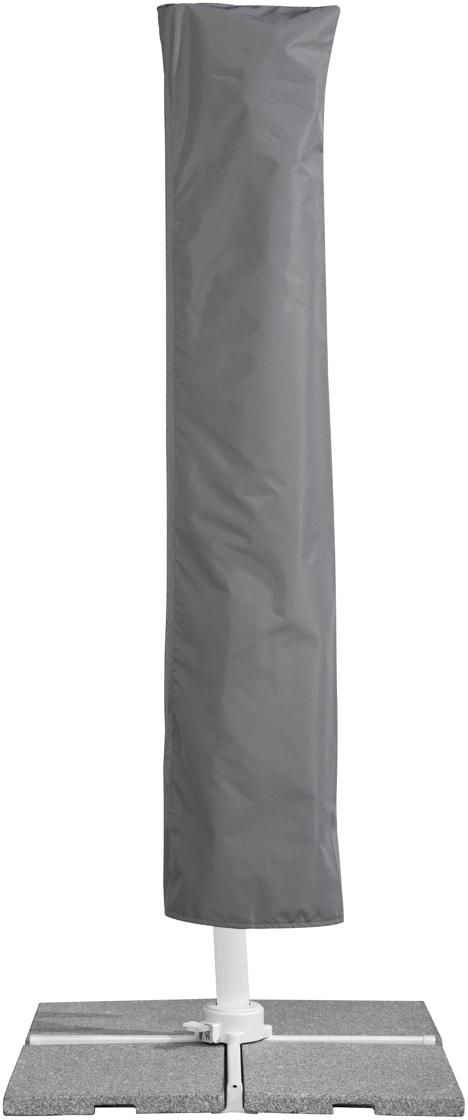 Schneider Schirme Ampelschirm Rhodos Twist Bianco, LxB: 300x300 cm, mit Schutzhülle und Schirmständer, ohne Wegeplatten