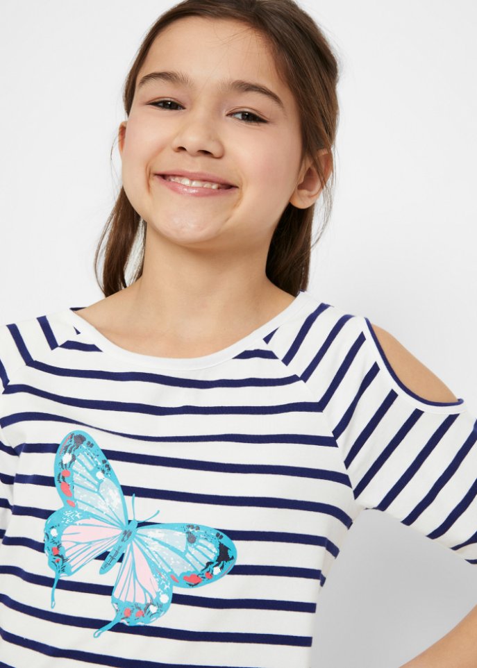 Mädchen T-Shirt mit Cut-Out-Schultern (2er Pack)