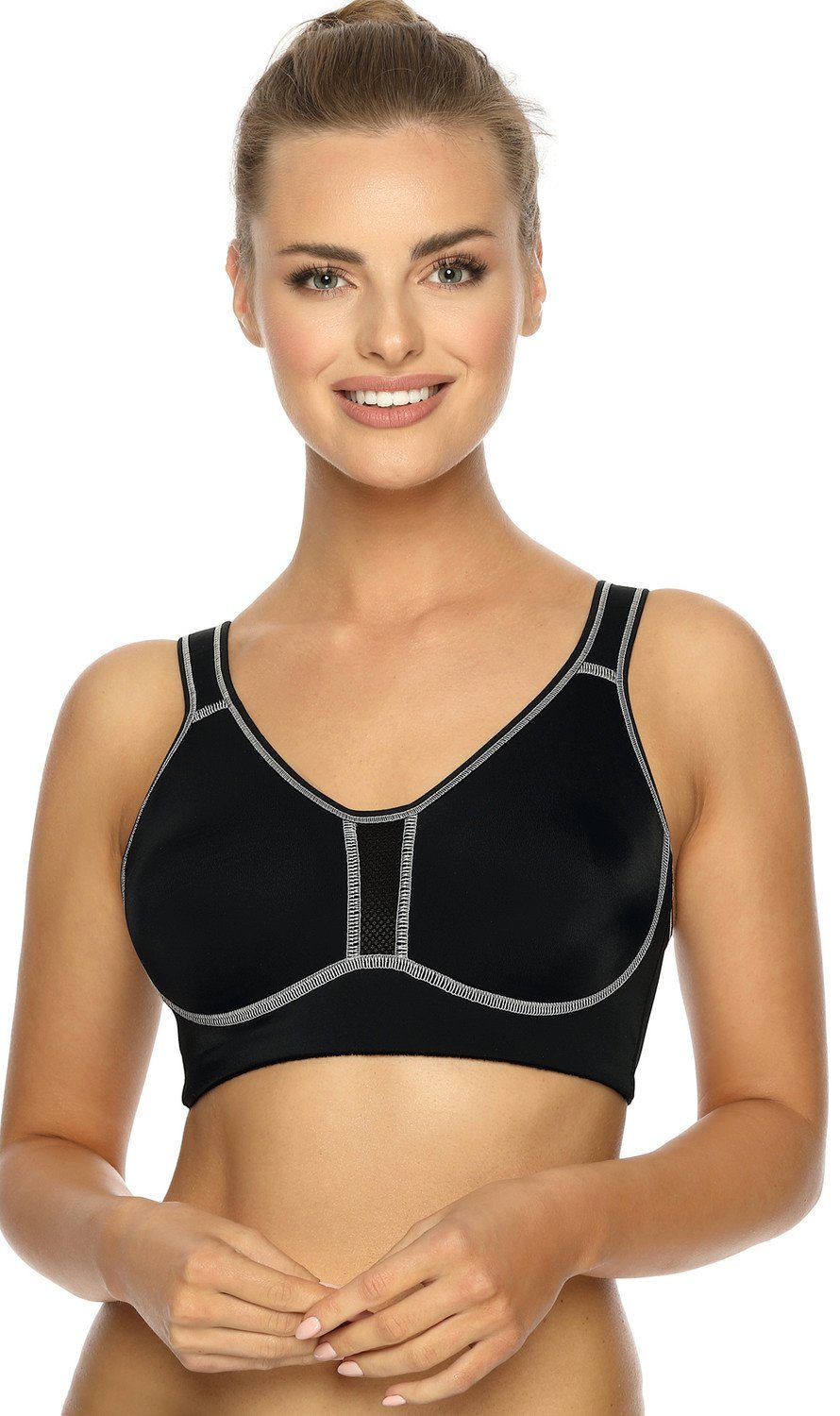 Viania Sport-BH 101470 (1-tlg) CoolQuick-Spezialfaser atmungsaktiv feuchtigkeitsregulierend starker Halt High Function Farbe Schwarz
