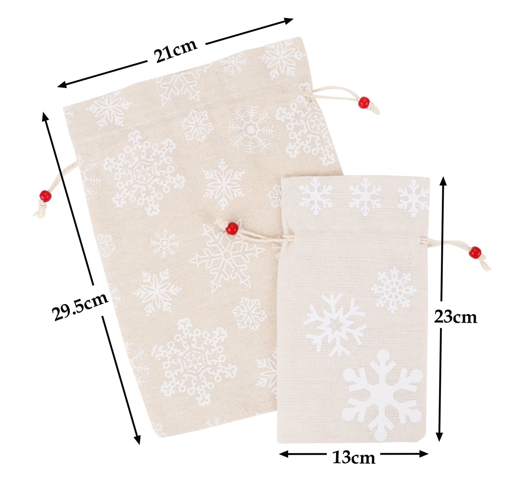 Homewit Christbaumschmuck Geschenksäckchen zu Weihnachten mit Zugband (5-tlg), Ideal zum Verpacken von Geschenken
