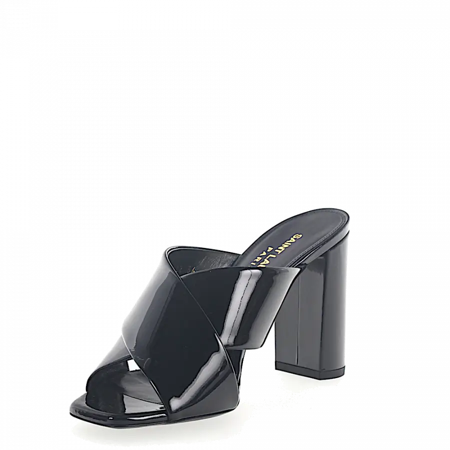 Saint Laurent - Sandalen Lackleder schwarz - schwarz