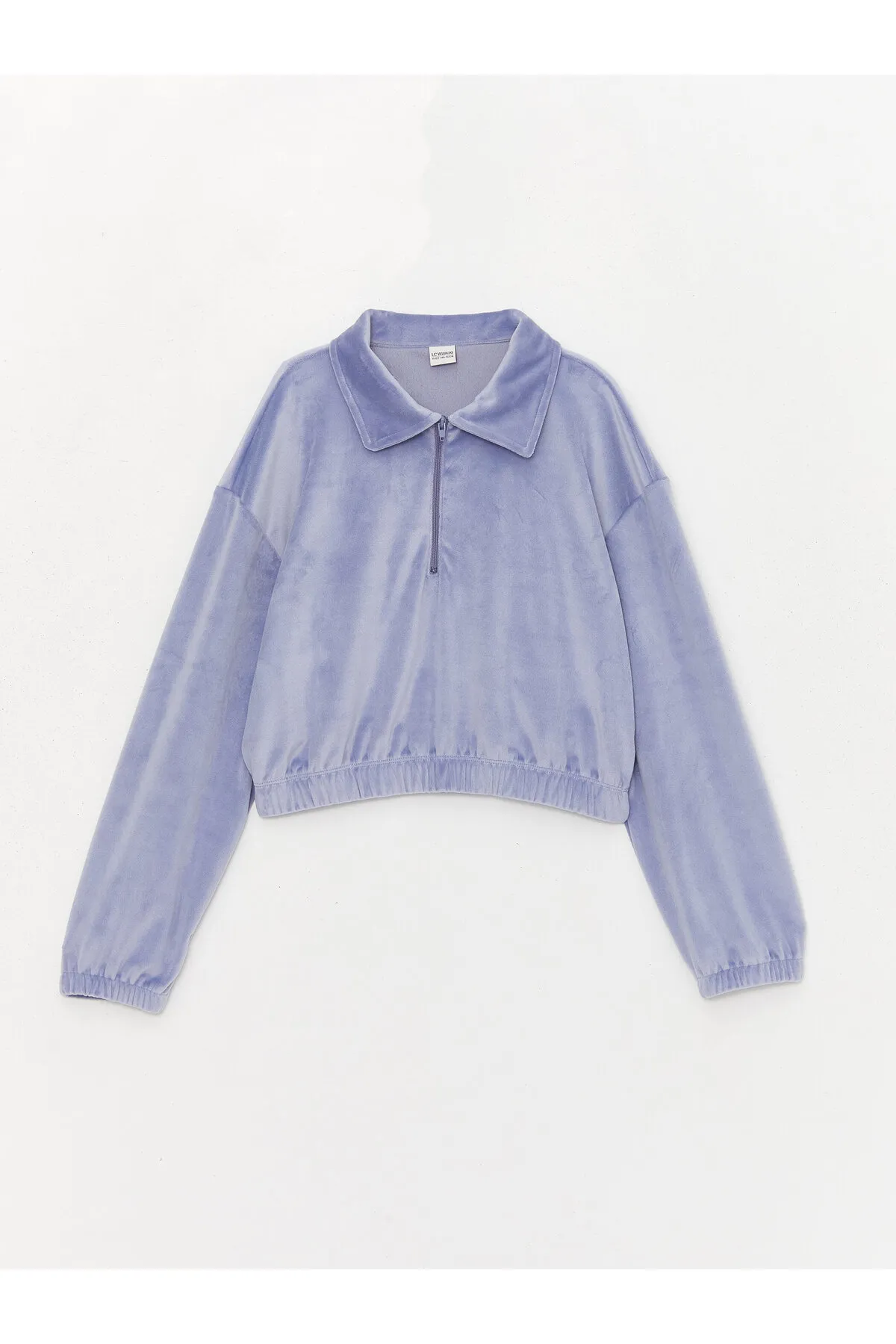 LC Waikiki  Basic-Sweatshirt und Strumpfhose aus Samt mit Polo-Ausschnitt und langen Ärmeln für Mädchen
