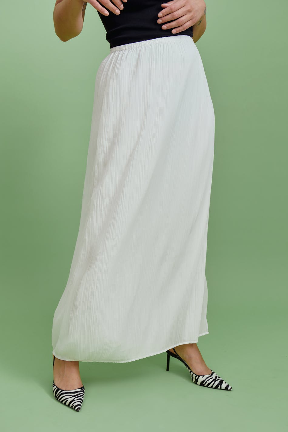 Crinkle maxi skirt