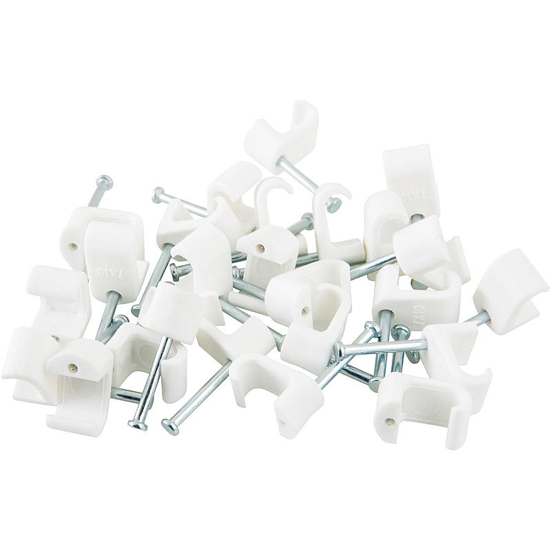 Egant Kabelklips 25-pk 7x10 mm, hvit