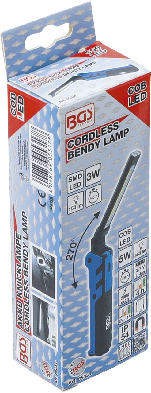 BGS technic COB-LED Akku-Arbeitsleuchte klappbar kaufen | Bike-Discount