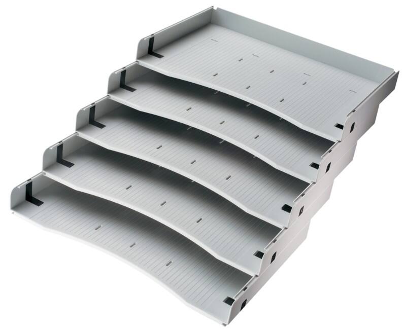 Hammerbacher Schrägablagen Lichtgrau 327 x 212 x 33 mm