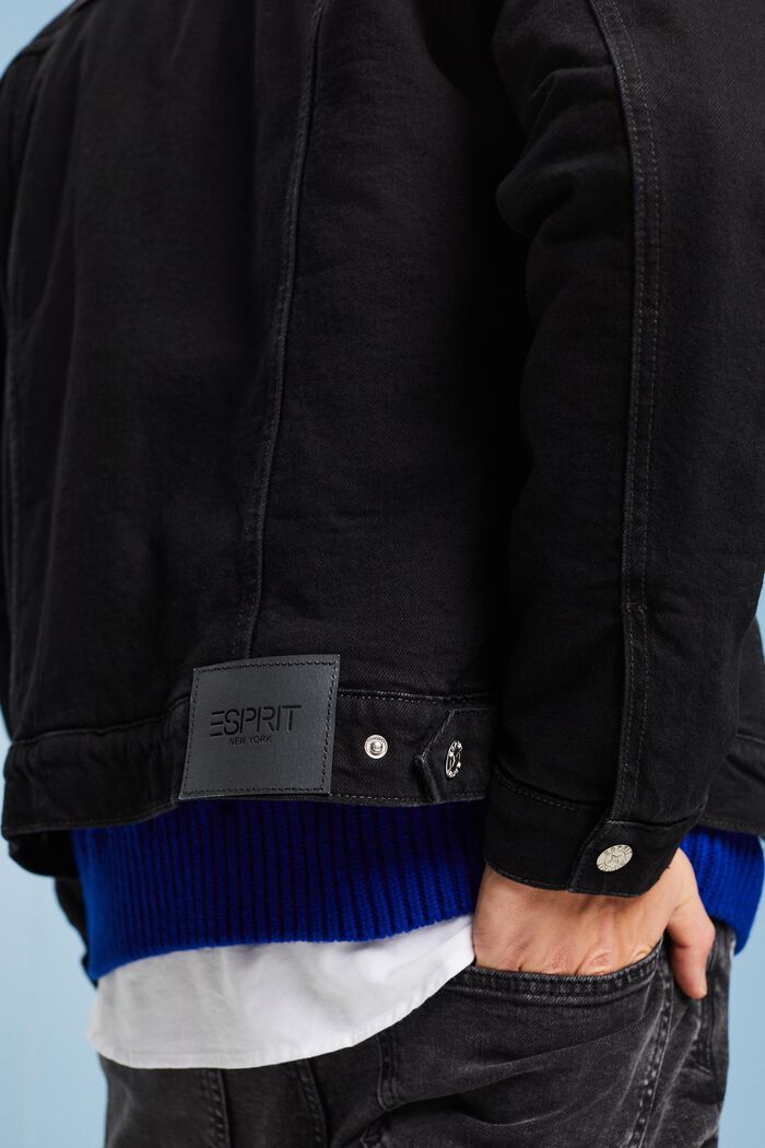 Jeansjacke mit Teddyfell