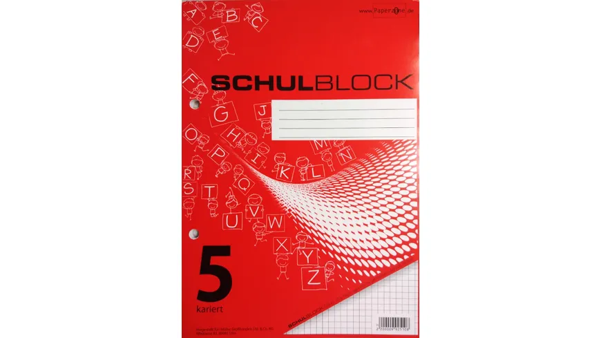 PAPERZONE Schulblock A5 Lineatur 5 50 Blatt