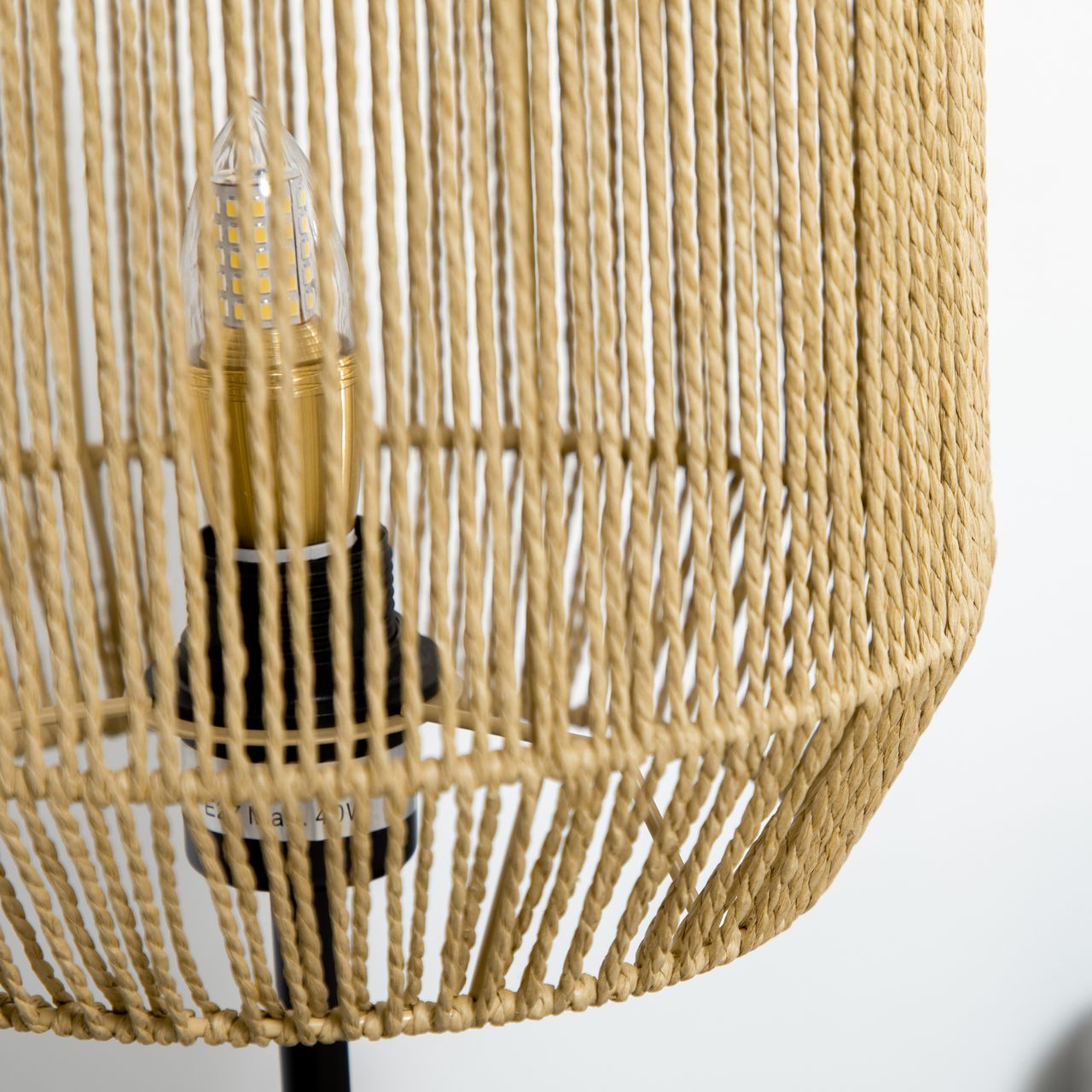HOMCOM 2er-Stehlampenset mit Tischleuchte, 1 Stehlampe, für Schlafzimmer, Natur