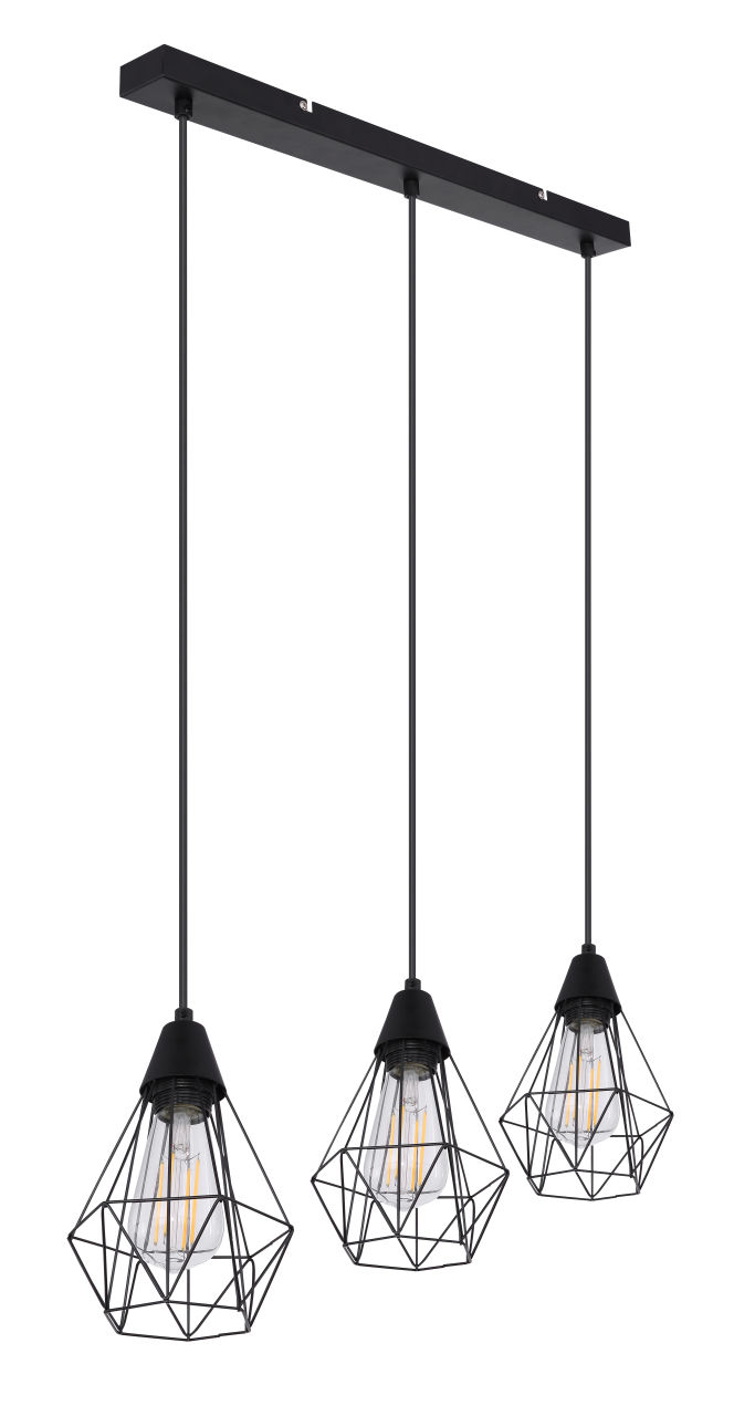 Globo Lighting - ISABELLA - Hängeleuchte Metall schwarz matt, 3x E27