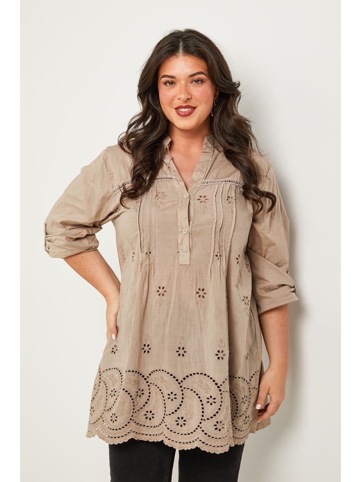 Curvy Lady Tunika in Taupe günstig kaufen