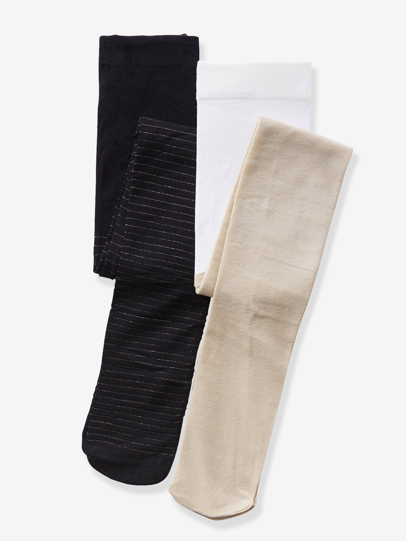 Lot de 2 collants fille spécial fête en polyamide lot beige irise