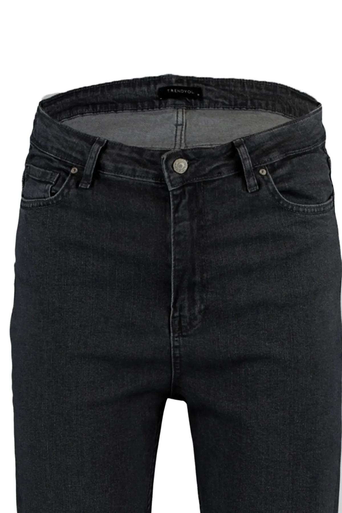 Trendyol Curve  Graue, dehnbare Skinny-Jeans mit hoher Taille TBBSS22JE00007