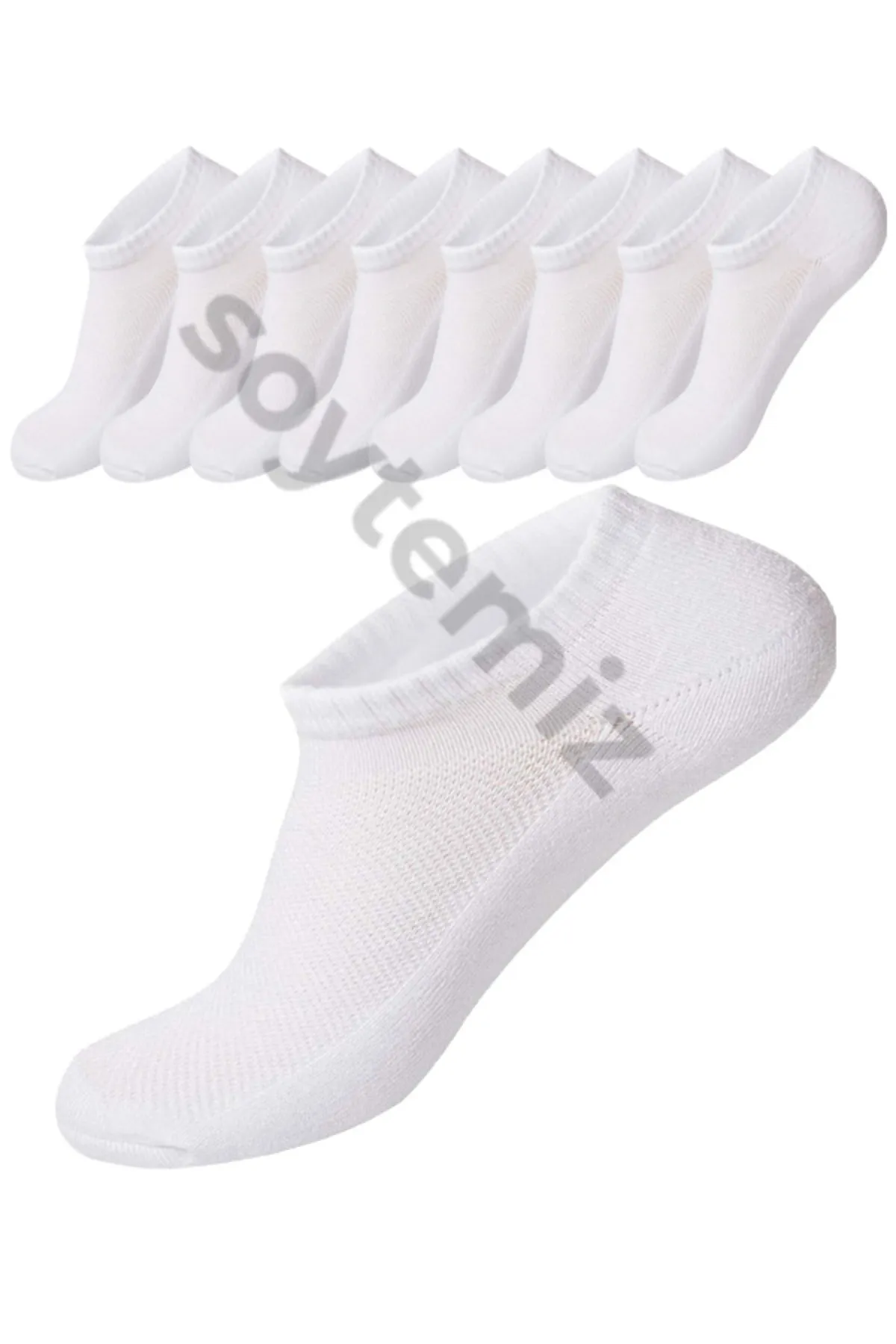 SOYTEMİZ  Unisex-Sneaker-Sportsocken aus weißer Baumwolle, 8 Paar