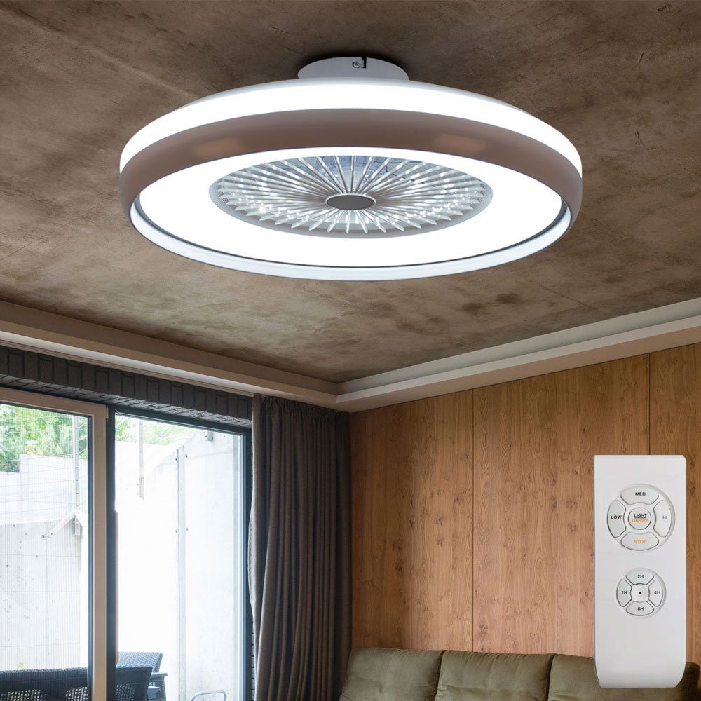 V-TAC Deckenventilator, LED Decken Ventilator Leuchte Fernbedienung Tageslicht Lampe