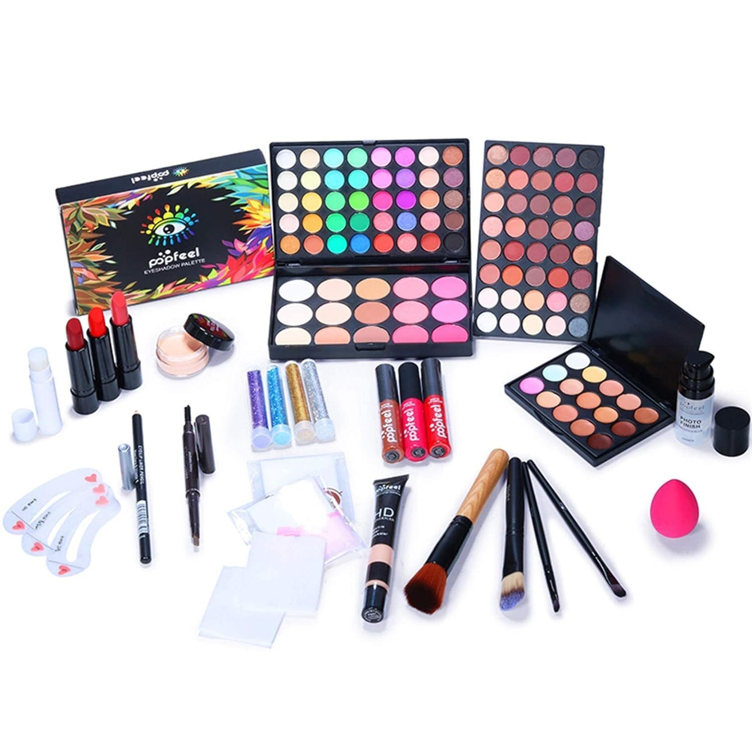 ERHWIO Make-up Set All-in-One-Make-up-Set, multifunktional und praktisch für Anfänger, 25-tlg., Buntes Make-up-Set: Lipgloss, Rouge, Lidschatten und mehr25 Stück